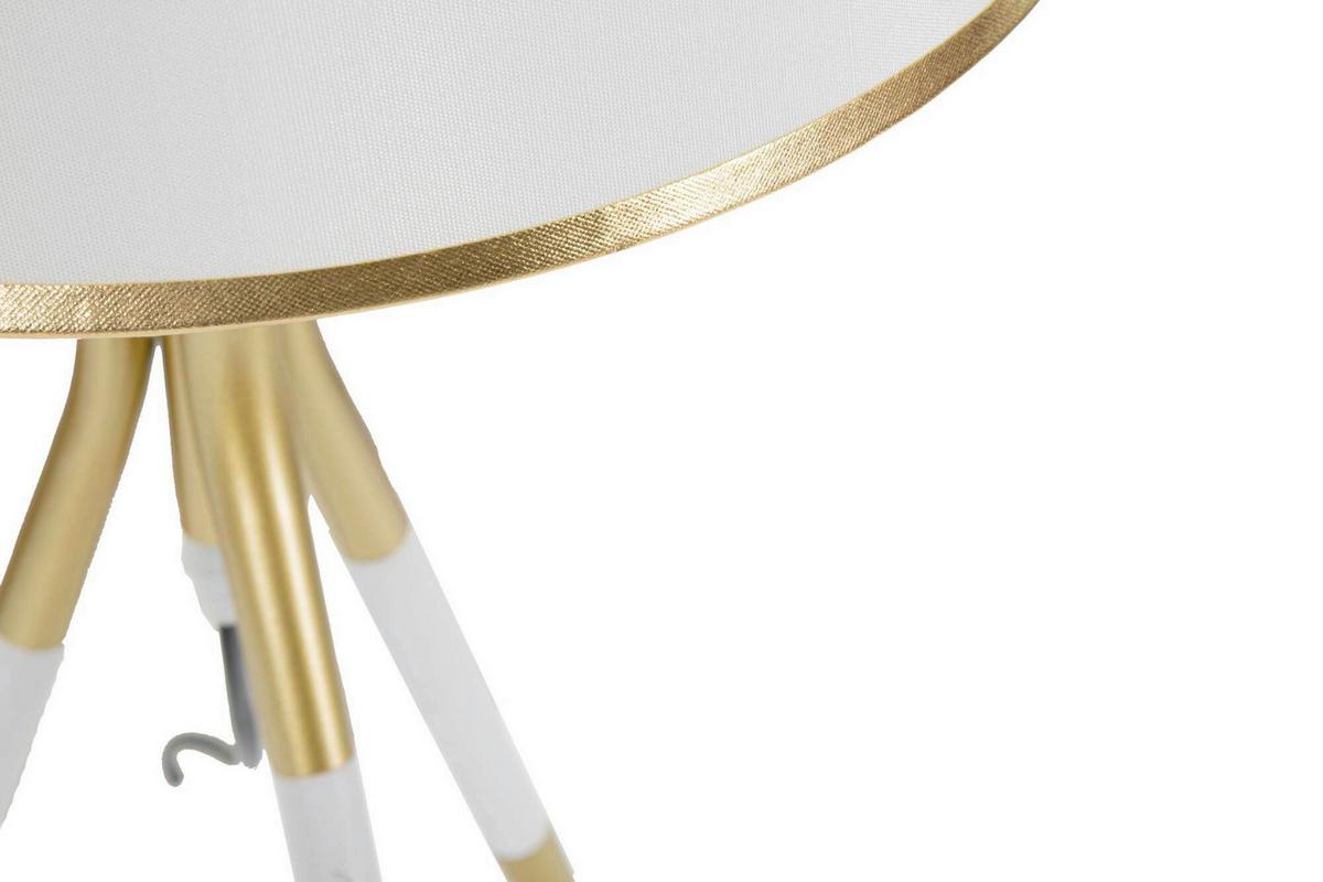 Tischleuchte Triply Weiß/Goldfarben B: 30cm - Goldfarben/Weiß, Basics, Textil/Metall (30/57/28cm)