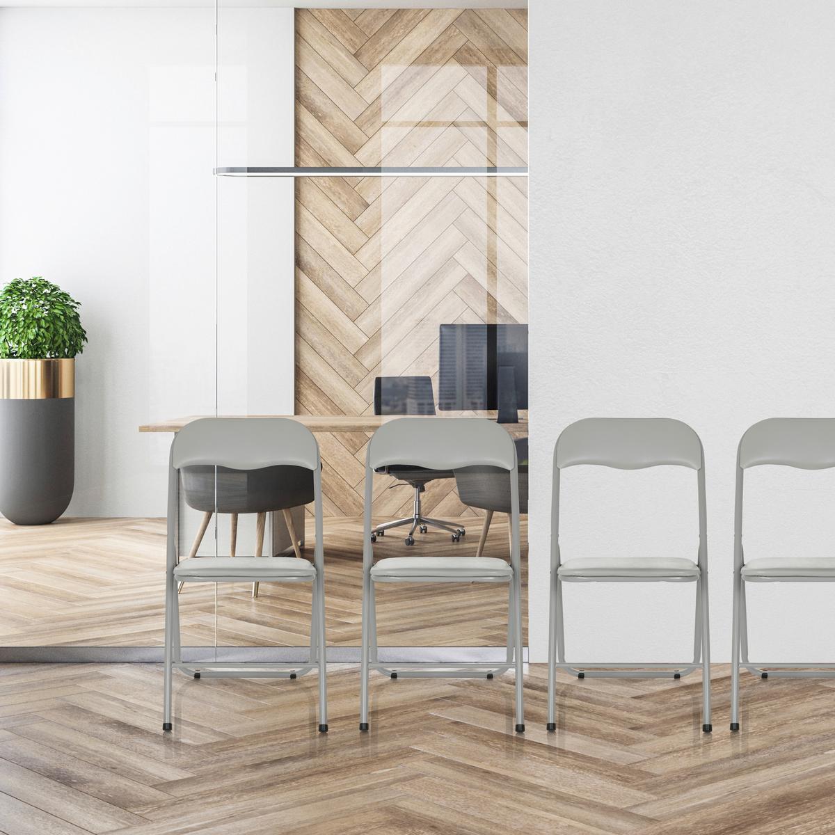 Klappstuhl Tudela Basic Grau B: 44 Cm - Grau, MODERN, Metall (44/81/48cm) - MID.YOU