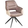 Armlehnstuhl Kiran Samt Beige, B: 62 Cm - Beige/Schwarz, KONVENTIONELL, Textil/Metall (62/86/64cm) - MID.YOU