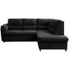 Ecksofa Gusto Graphitfarben S: 240x200 cm - Greige/Schwarz, Basics, Textil (240/200cm)
