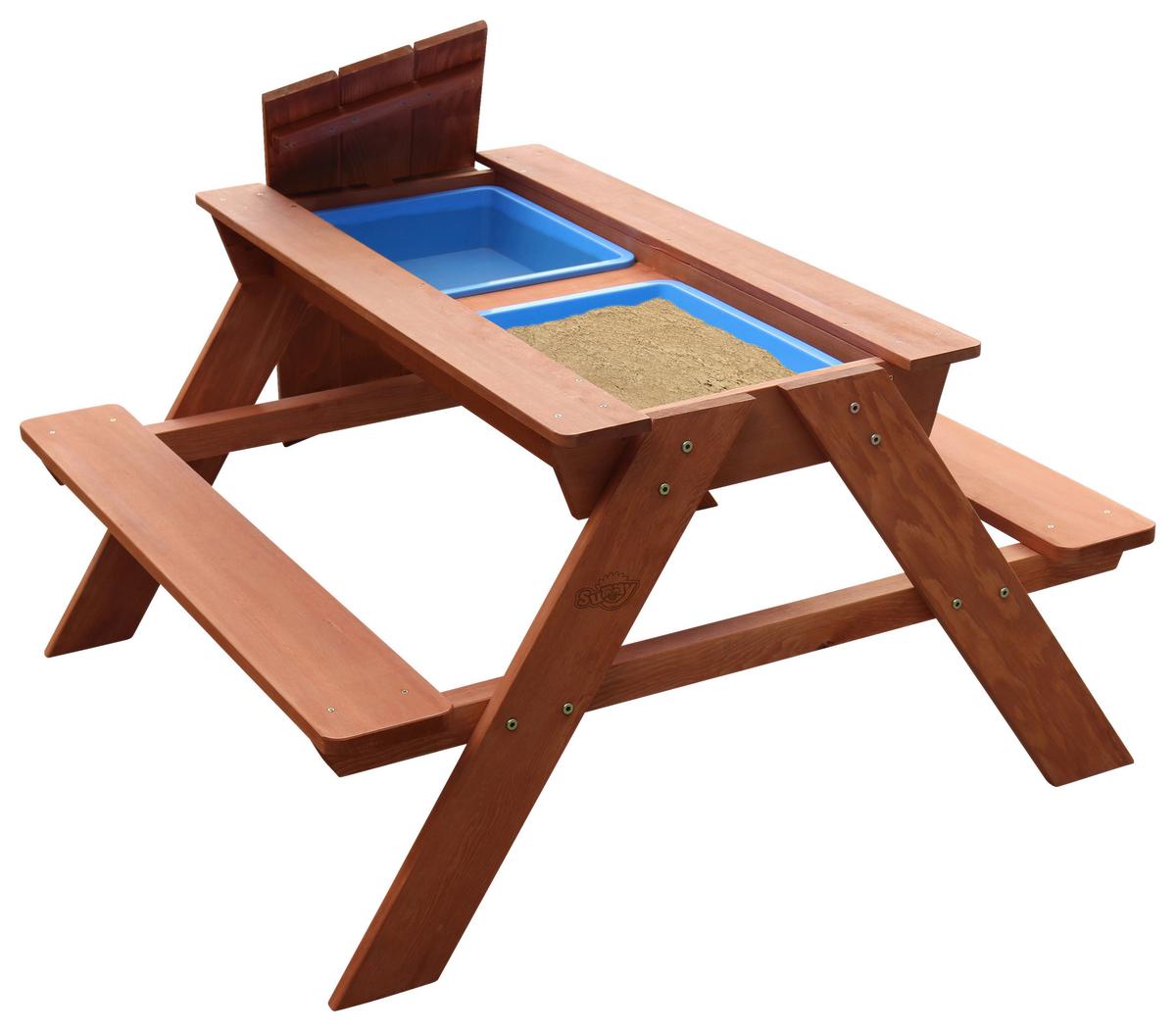 Sand- und Wassertisch C052.005.00 - Braun, KONVENTIONELL, Holz/Kunststoff (89/50,5/89cm) - Ambia Garden