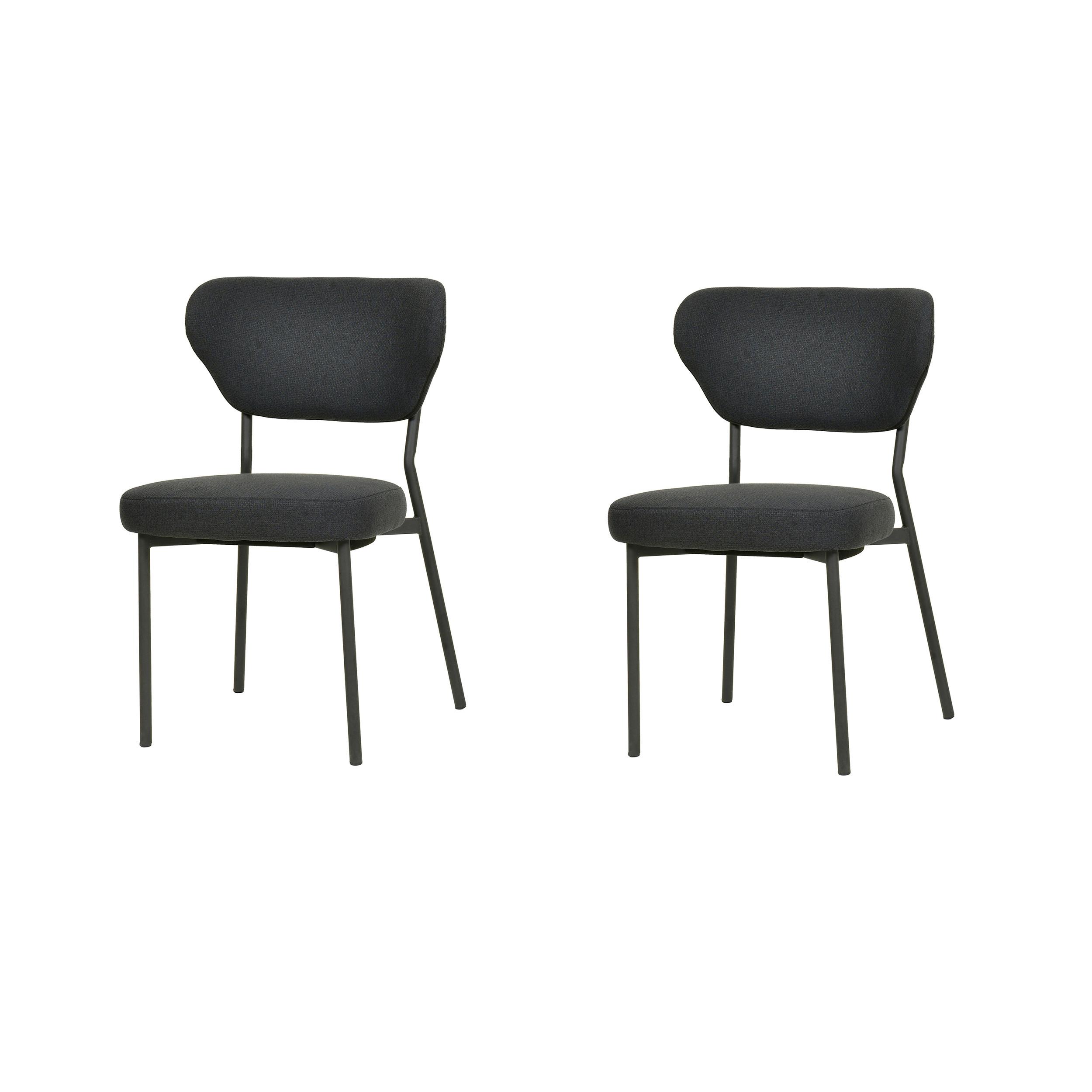 Gartensesselset 2er 2X DUKO STAPELSTUHL MIT BEZUG - Schwarz, Basics, Kunststoff/Textil (52/82/54cm) - Gardenson