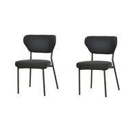 Gartensesselset 2er 2X DUKO STAPELSTUHL MIT BEZUG - Schwarz, Basics, Kunststoff/Textil (52/82/54cm) - Gardenson