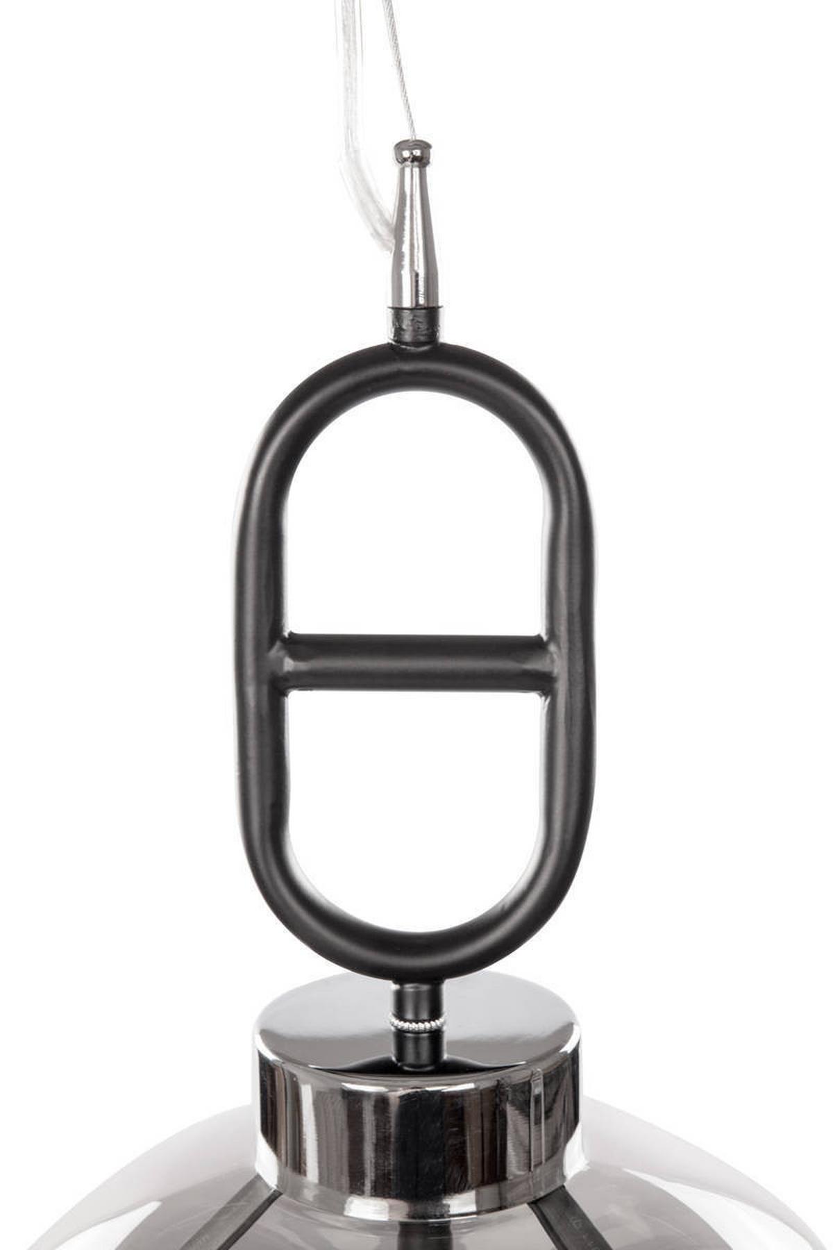 Hängeleuchte Calai H: 150 cm 1-Flammig - Schwarz/Grau, Trend, Glas/Metall (25/150/25cm) - Kayoom