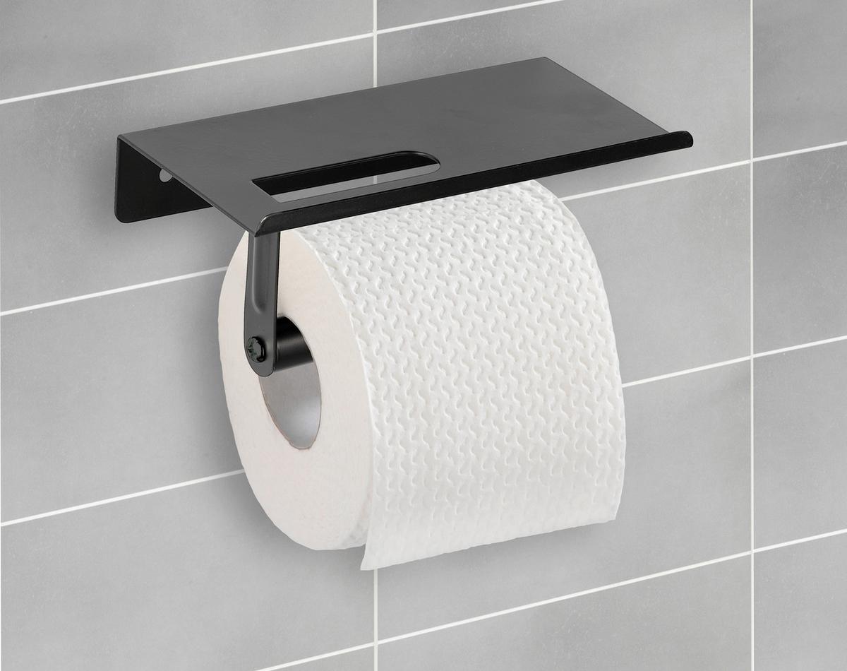 Toilettenpapierhalter Allstar Walli Schwarz 70012400 - Schwarz, MODERN, Metall (18/9,5/7,5cm) - Wenko