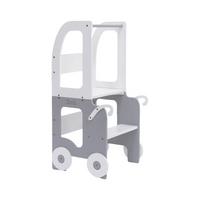 Hochstuhl Trolley Aus Holz Grau/weiß - Weiß/Grau, Basics, Holz (38/90/40cm)