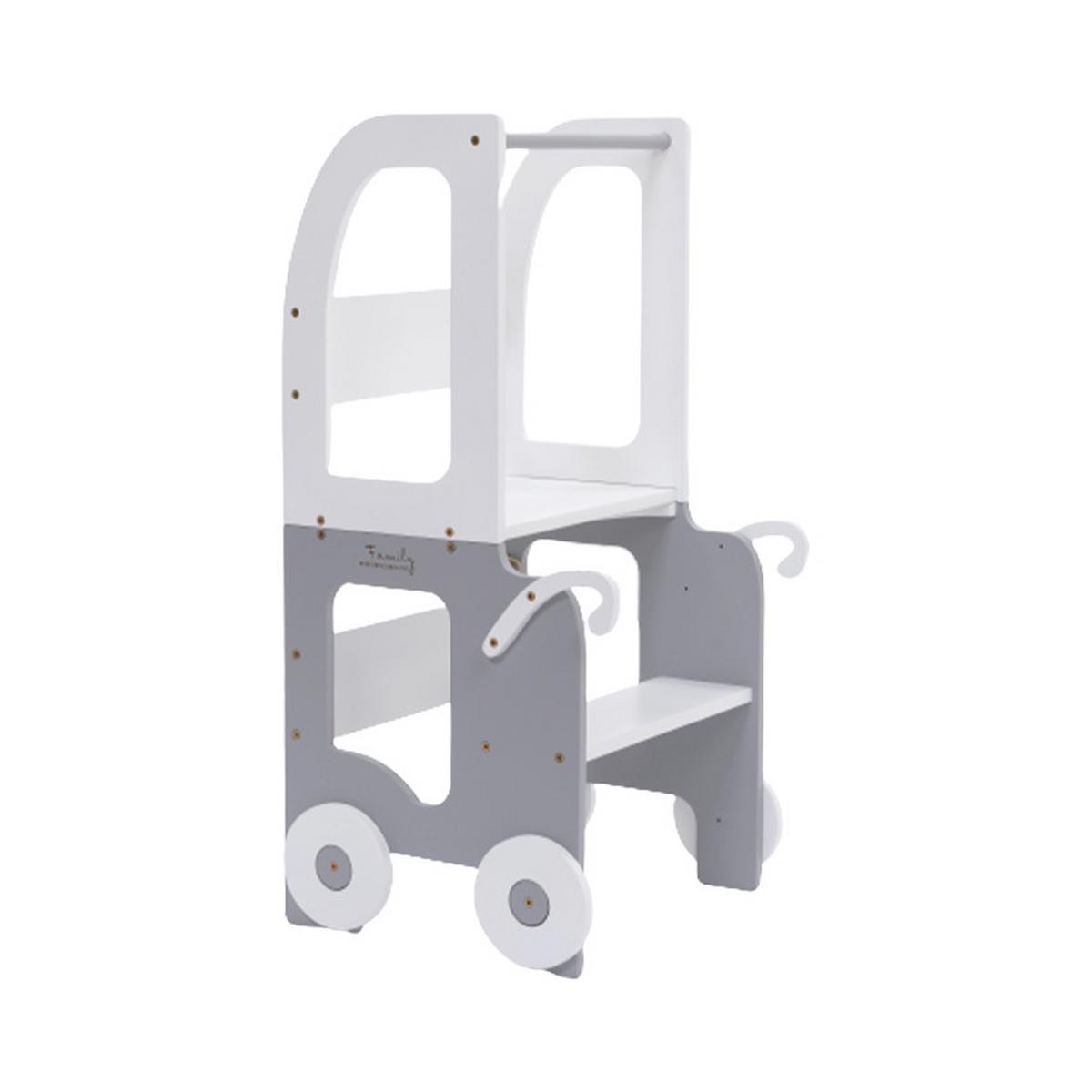 Hochstuhl Trolley Aus Holz Grau/weiß - Weiß/Grau, Basics, Holz (38/90/40cm)
