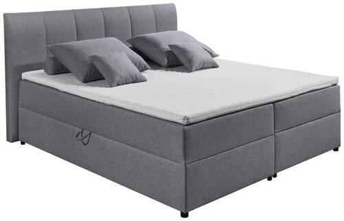 Boxspring postel  GRANADA šedá 180x200 cm - šedá/černá, Basics, textil/plast (180/200cm) - MID.YOU