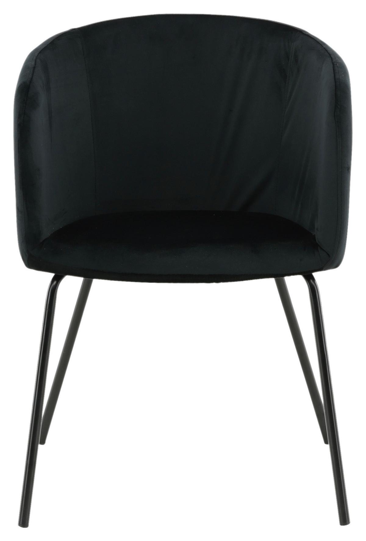 Armlehnstuhl Berit - Schwarz, KONVENTIONELL, Holz/Kunststoff (55/78/55cm) - Livetastic