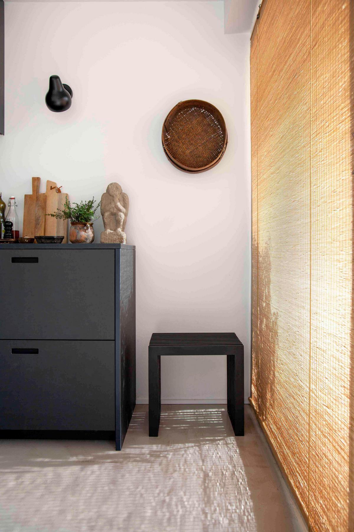 HOCKER RIB - Schwarz, KONVENTIONELL, Holz (45/43/35cm) - MID.YOU