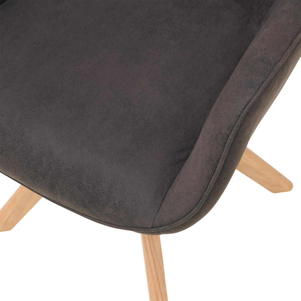 Armlehnstuhl Monza Anthrazit/Naturfarben B: 61 cm - Anthrazit/Naturfarben, MODERN, Holz/Textil (61/86/62cm) - Livetastic