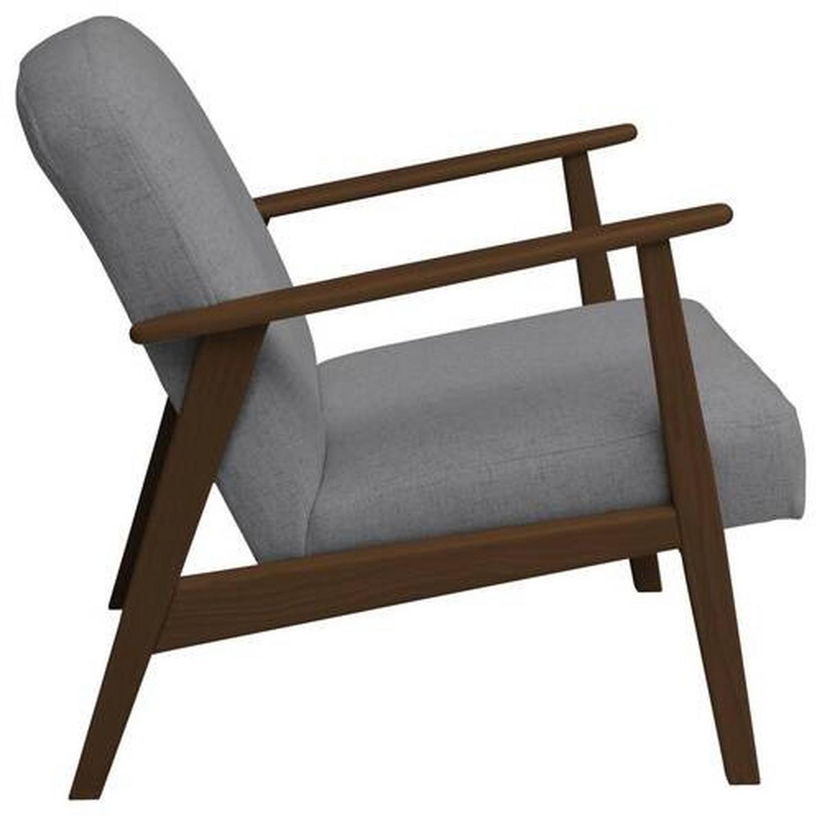 Sessel Retro - Dunkelbraun/Grau, Natur, Holz/Textil (63/78/78cm) - Livetastic