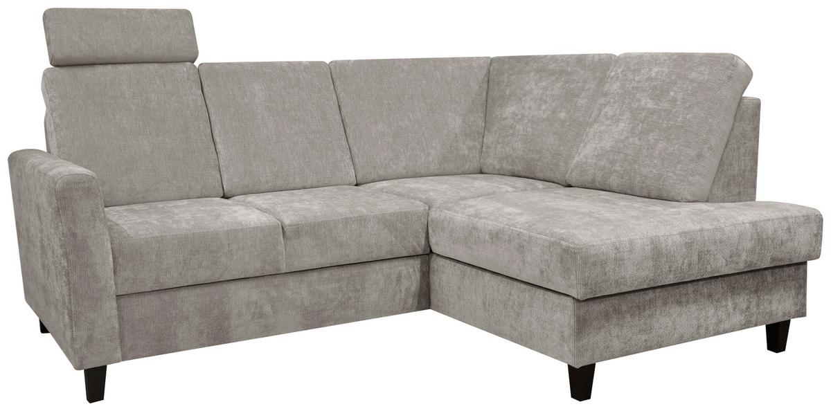 Rohová sedačka ALTON, pravá, sivohnedá ženilka - čierna/taupe, Konventionell, drevo/textil (211/91/166cm)