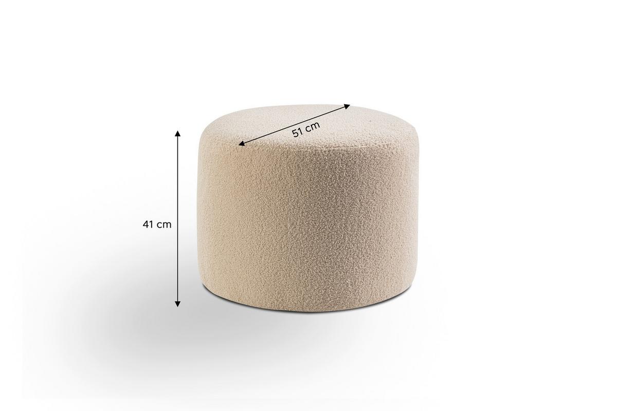 Hocker Kolo Beige B: 51cm - Beige/Schwarz, Basics, Textil (51/41/51cm) - MID.YOU