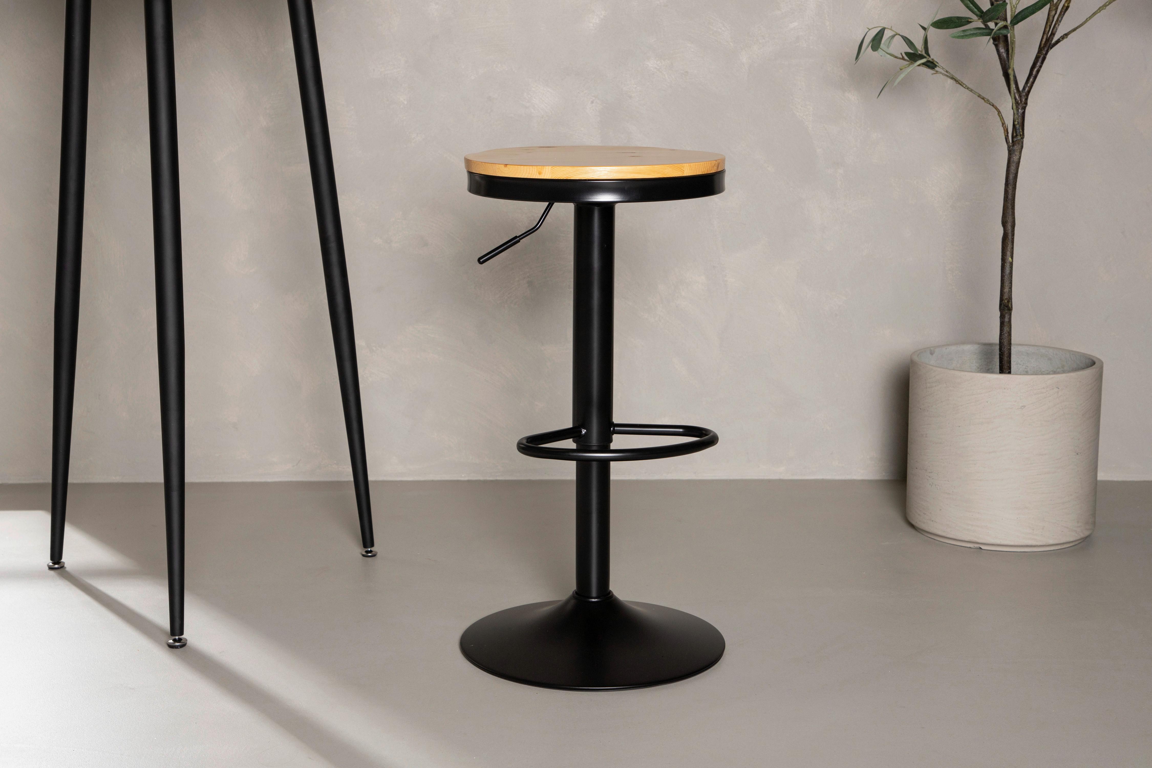 Barhocker-Set Conway - Beige/Schwarz, Design, Holz/Metall (36.5/80/37cm) - Livetastic
