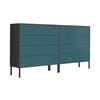 Sideboard Mailand 1 B: 158 cm Petrol - Anthrazit/Petrol, MODERN, Holzwerkstoff (158/86/33cm) - MID.YOU