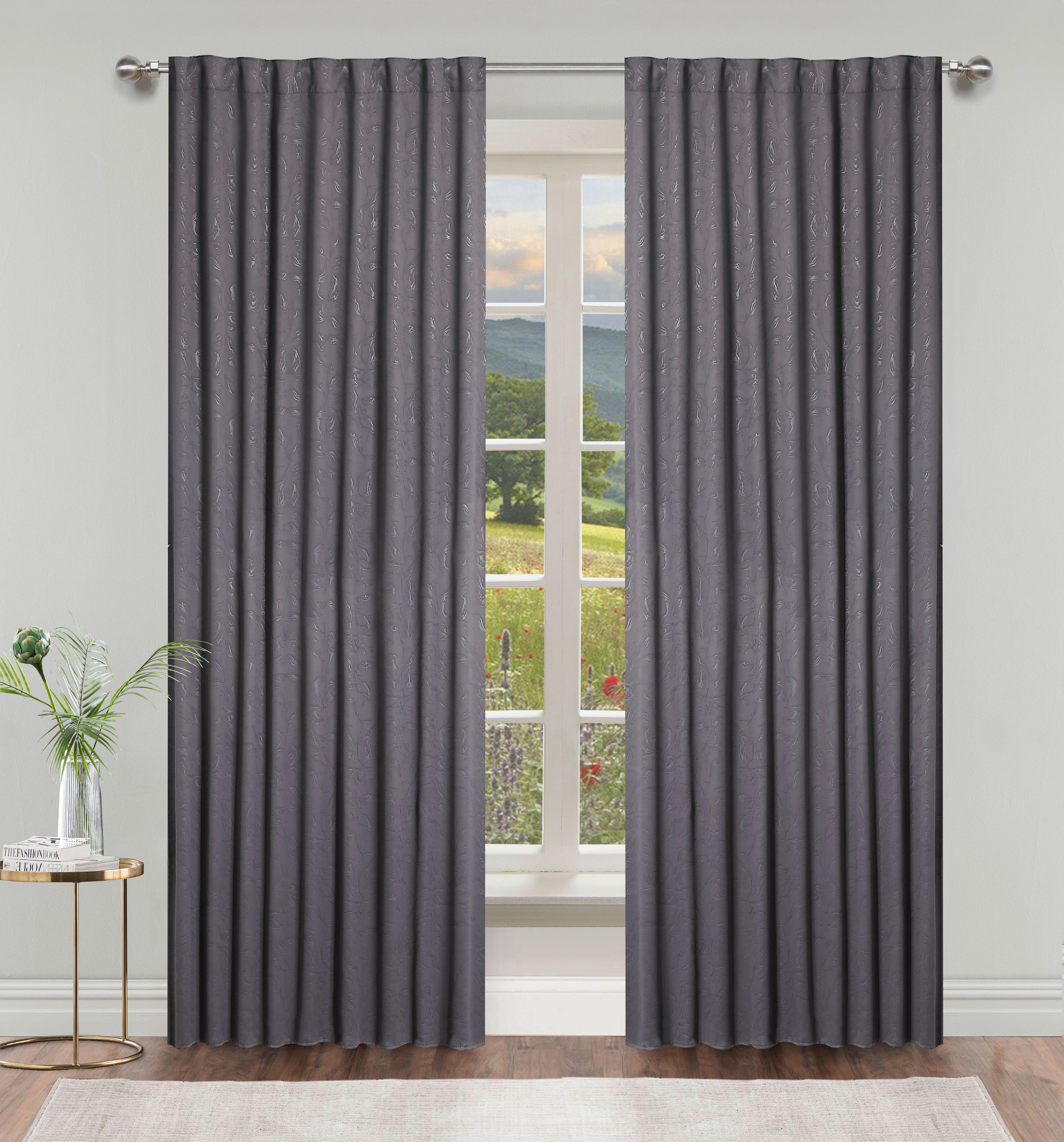 Verdunkelungsvorhang Saskia - Anthrazit, ROMANTIK / LANDHAUS, Textil (140/245cm) - James Wood