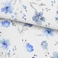Renforce Bettwäsche 140x200 cm Flower Baumwolle Blau - Blau, ROMANTIK / LANDHAUS, Textil (140/200cm) - James Wood