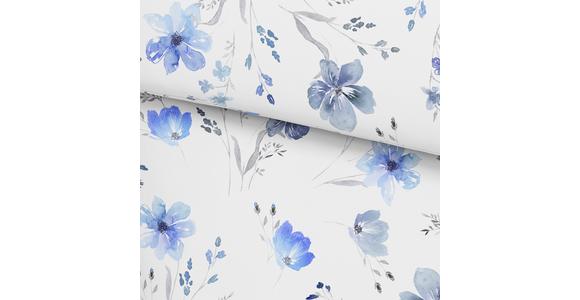 Renforce Bettwäsche 140x200 cm Flower Baumwolle Blau - Blau, ROMANTIK / LANDHAUS, Textil (140/200cm) - James Wood