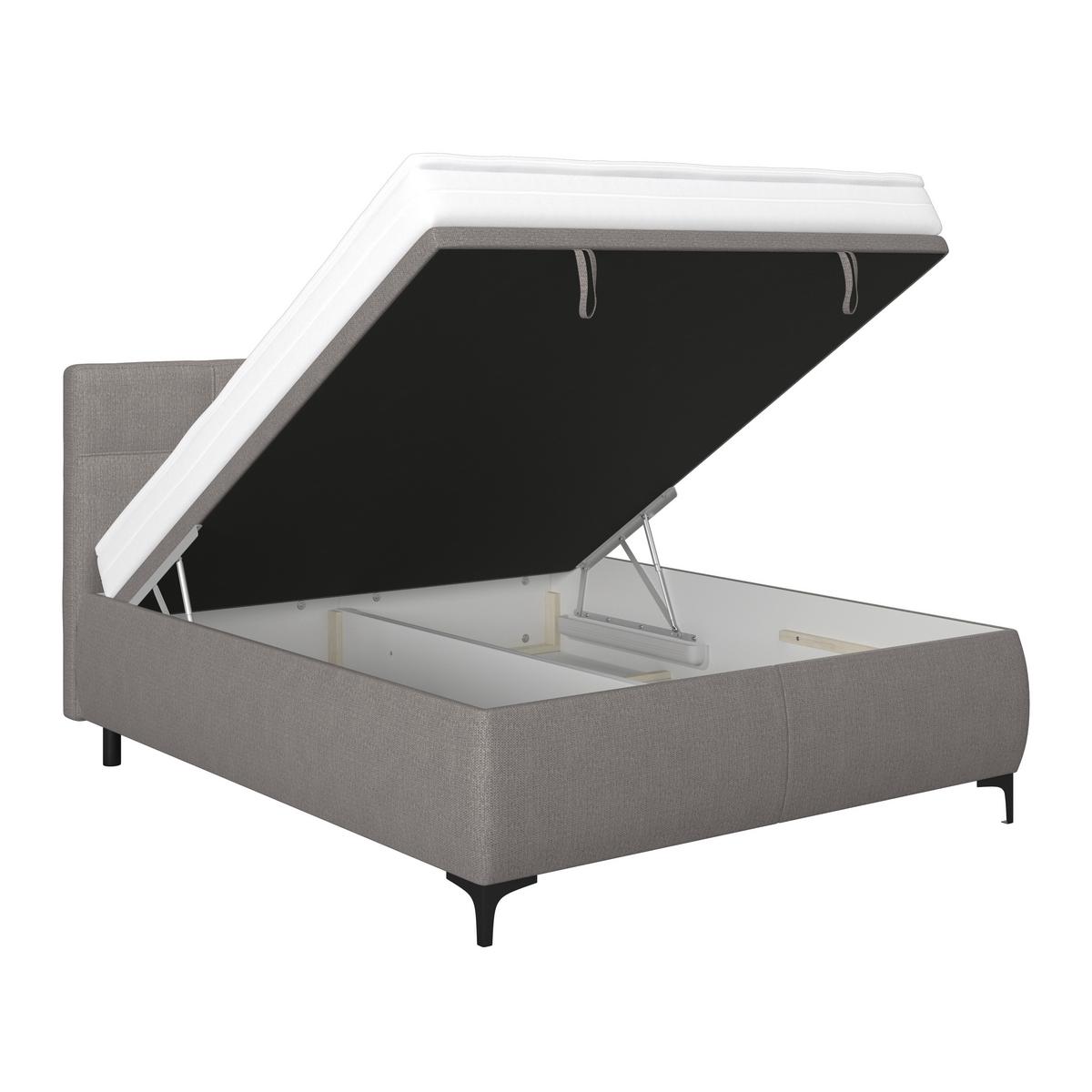 Polsterbett Zeni 140 - Anthrazit/Schwarz, KONVENTIONELL, Holz/Textil (140/200cm)
