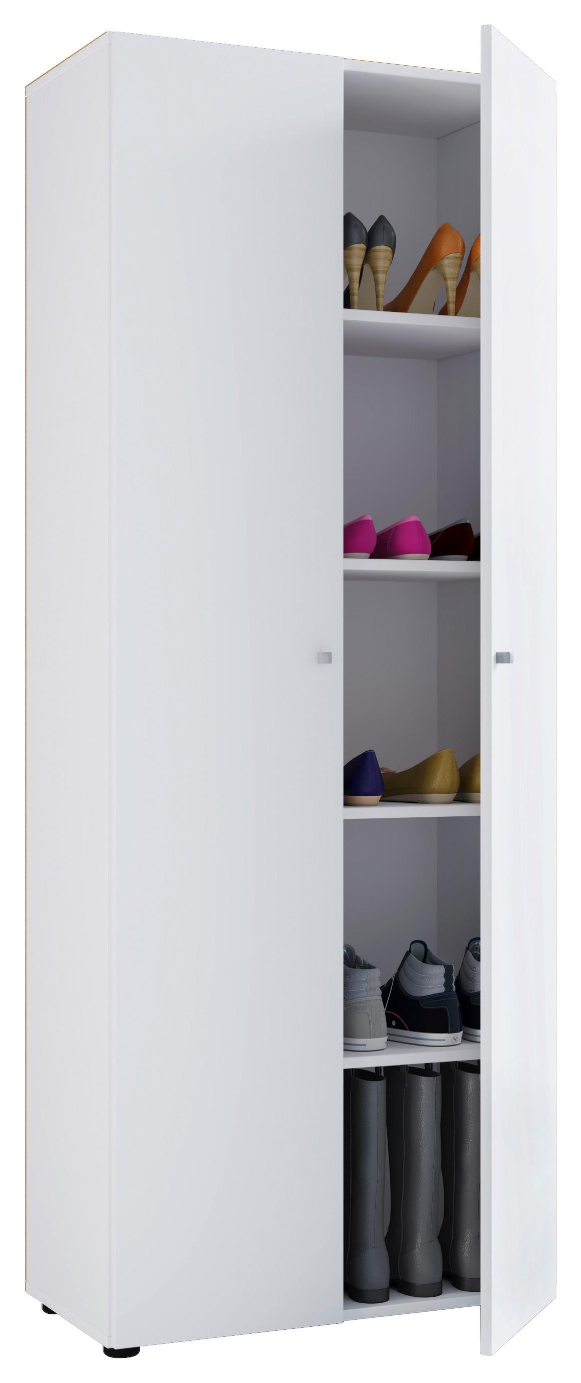 SCHUHSCHRANK Vandol Weiß B: 71 cm - Schwarz/Weiß, Design, Holzwerkstoff (71/180/39cm) - MID.YOU