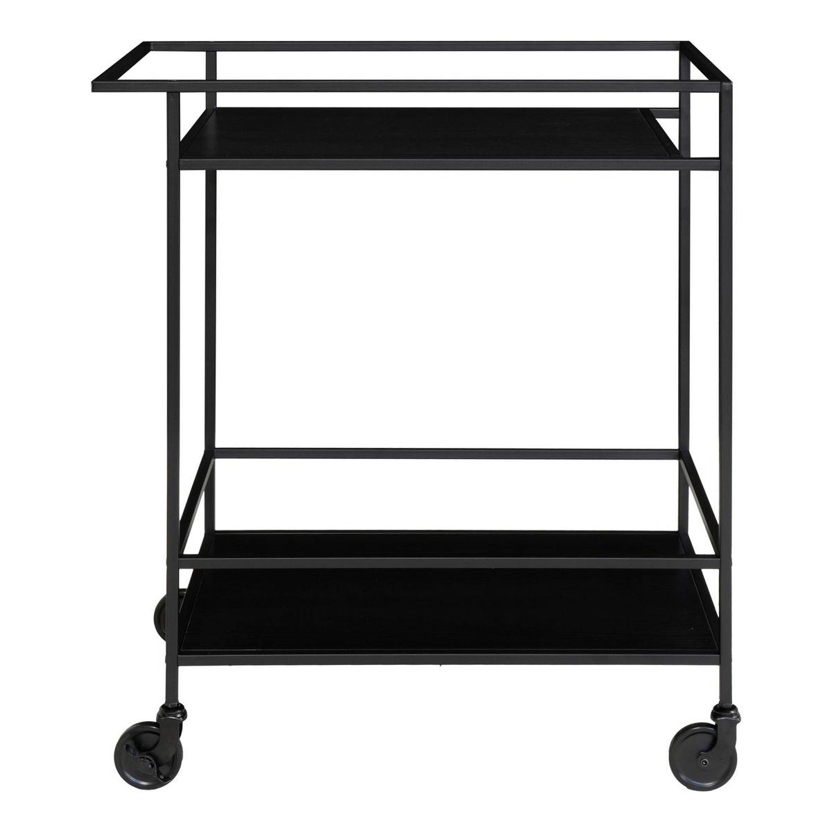Servierwagen Vita Schwarz B: 40 Cm - Schwarz, Basics, Holzwerkstoff/Metall (40/79/68cm)