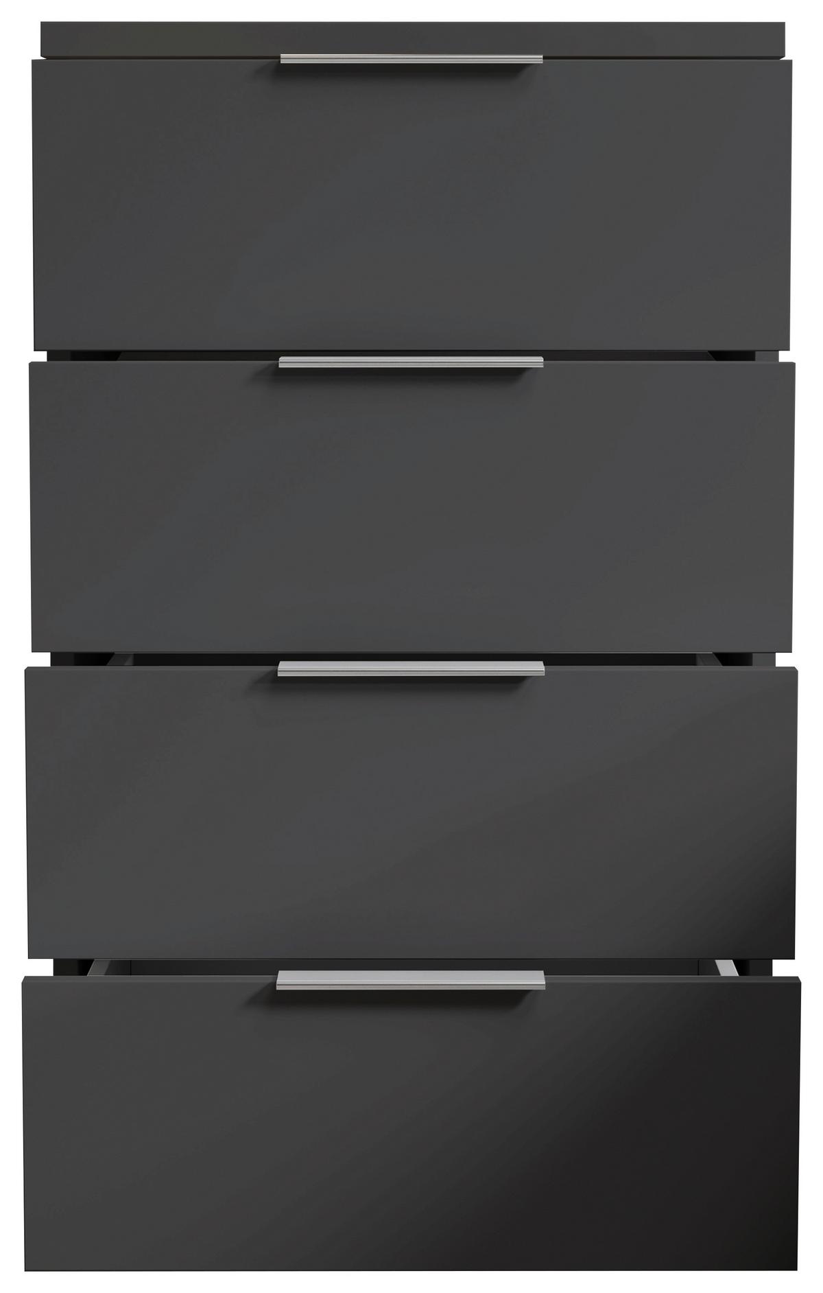 Nachtkästchen Smilla 4l G - Alufarben/Graphitfarben, KONVENTIONELL, Holzwerkstoff (46/79/42cm)