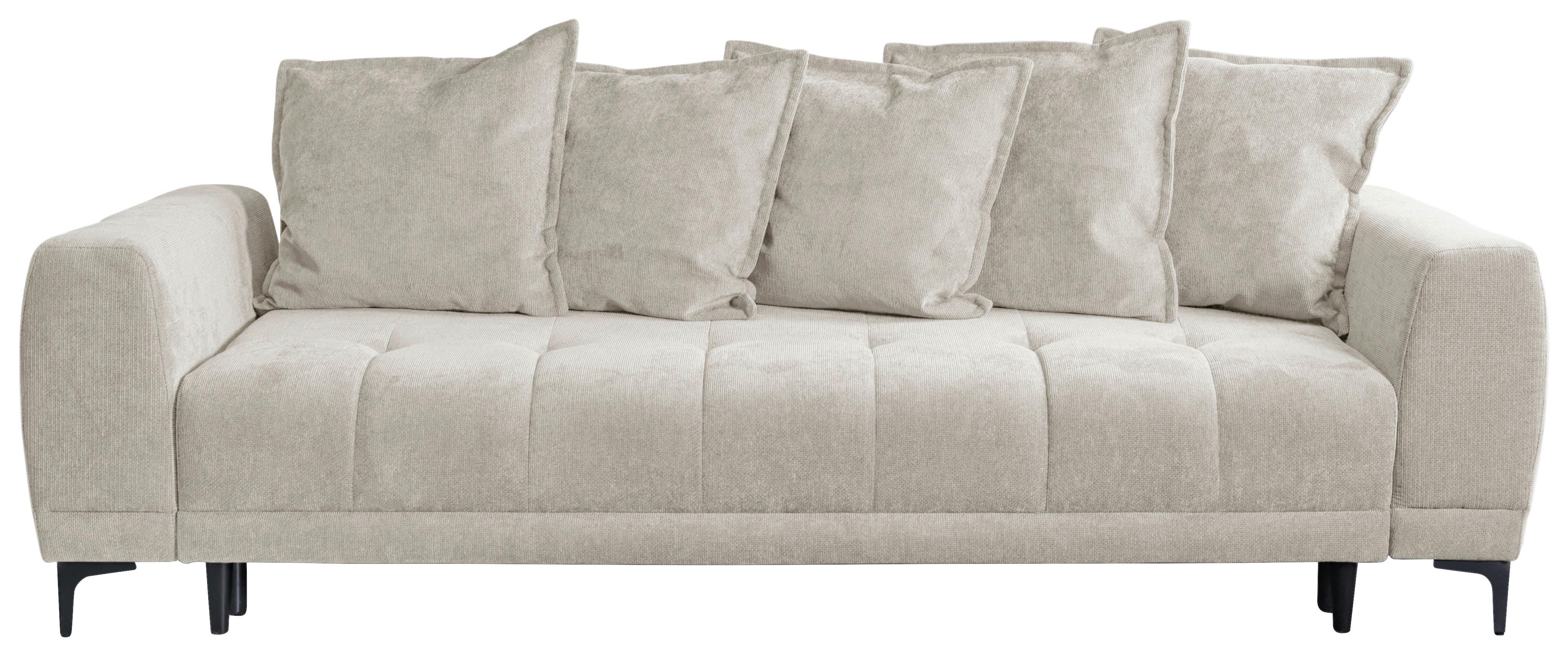 Schlafsofa Weronika, Creme B: 247 Cm - Creme/Schwarz, Design, Holz/Holzwerkstoff (247/94/90cm) - MID.YOU