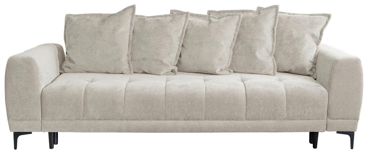 Schlafsofa Weronika, Creme B: 247 Cm - Creme/Schwarz, Design, Holz/Holzwerkstoff (247/94/90cm) - MID.YOU