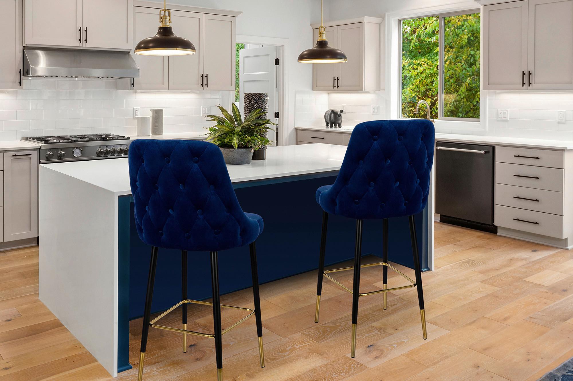 BAROVÁ STOLIČKA BLUE - Design (53/110/57cm) - Kayoom
