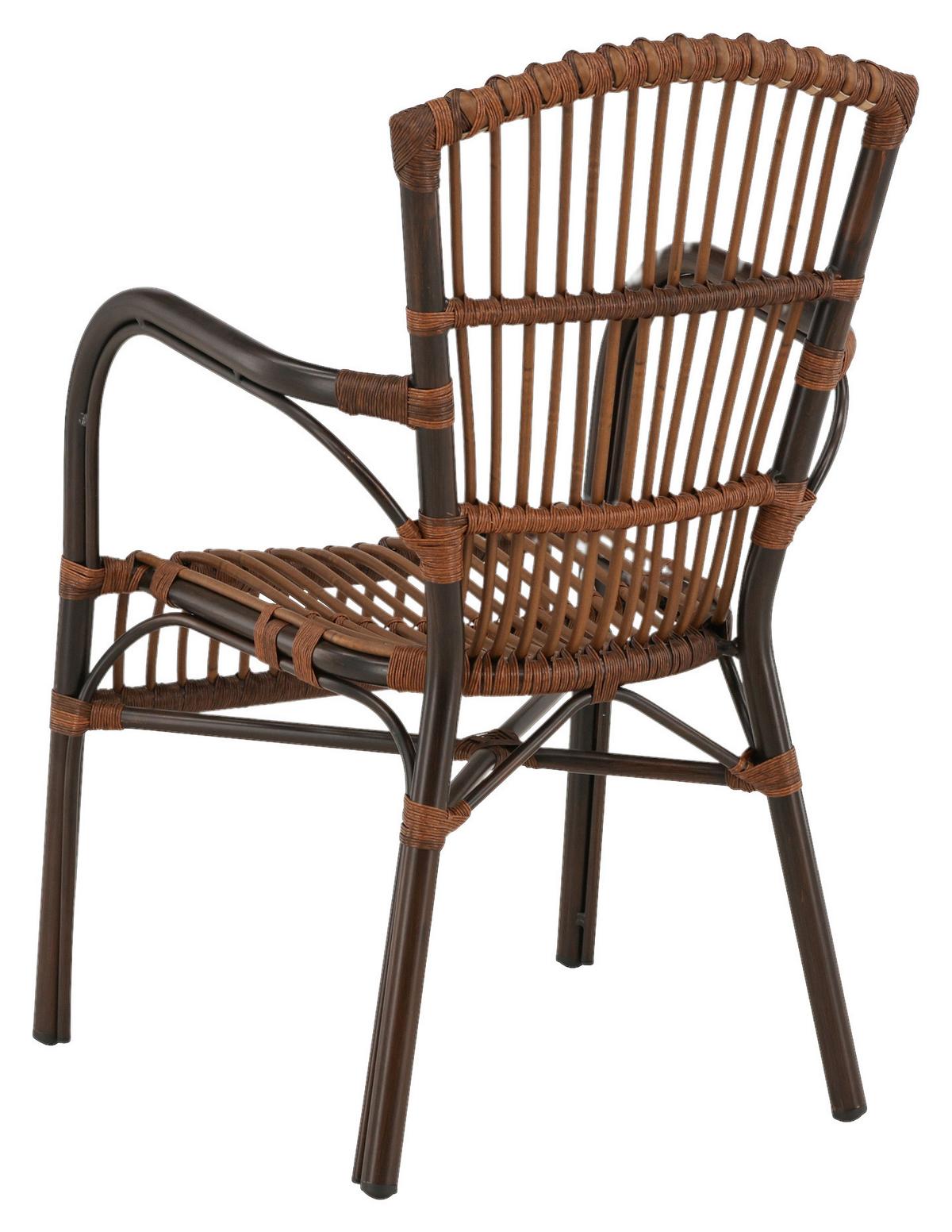 Gartensessel Galera Aluminium - Braun, KONVENTIONELL, Metall (55/90/63cm) - Gardenson