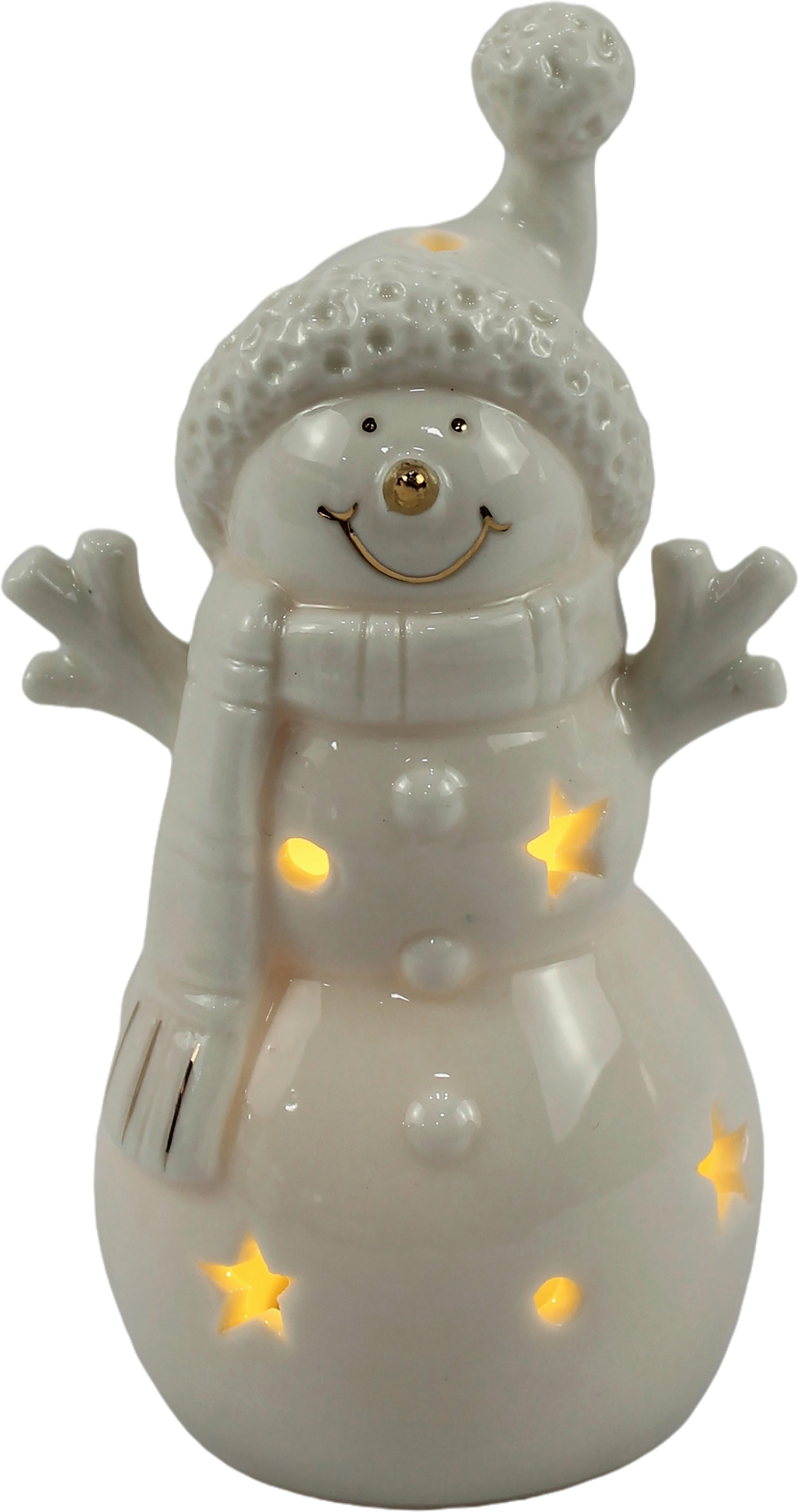 Hóember Sally - aranyszínű/fehér, Konventionell, kerámia (6/5,8/12cm) - Luca Bessoni