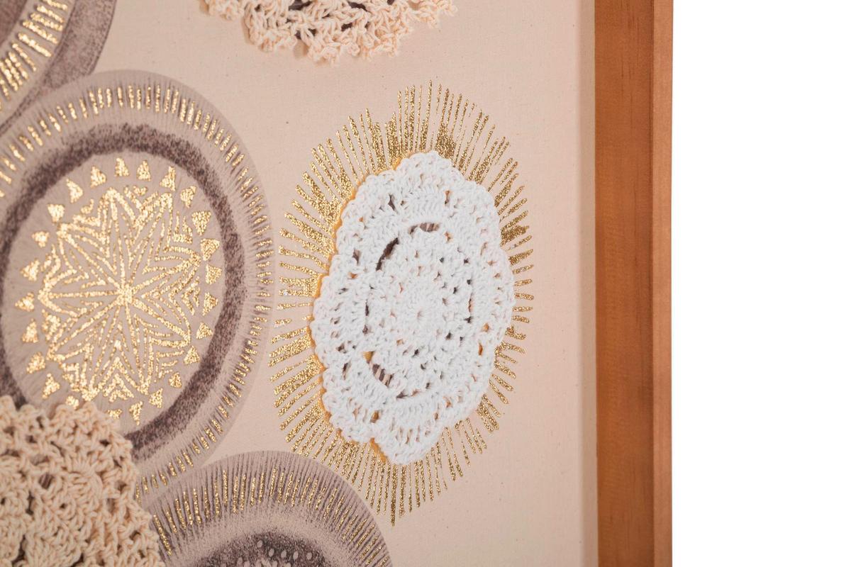 Wanddeko Circly With Ap Beige, Braun B: 45 cm - Beige/Braun, Basics, Holzwerkstoff/Textil (45/60/3.2cm)