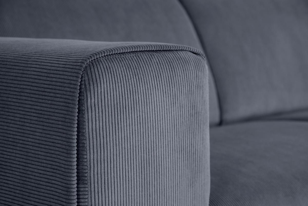 Ecksofa Erno Graublau S: 262 Cm - Graublau/Schwarz, Design, Textil (262/183cm) - MID.YOU