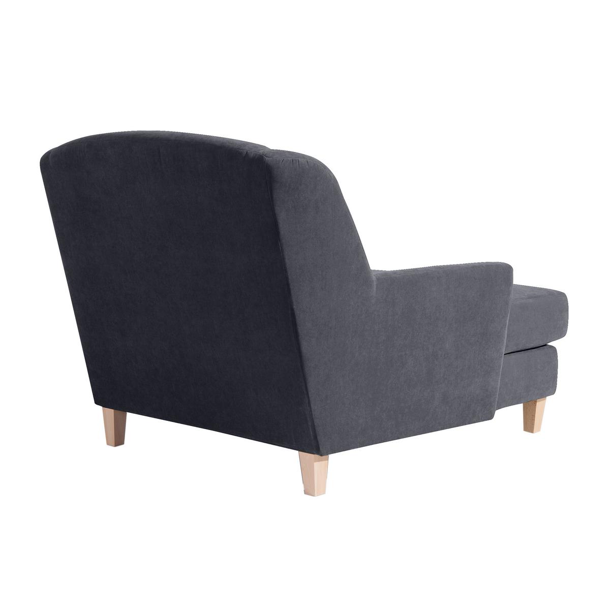 Big Sessel Mit Armlehnen Judith Velours Anthrazit - Anthrazit/Naturfarben, MODERN, Textil (136/107/142cm) - Max Winzer