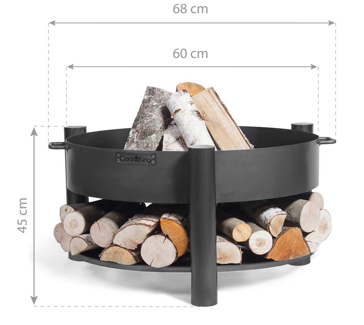 Feuerschale Feuerschale Montana 60 - Schwarz, Basics, Metall (68/45cm)