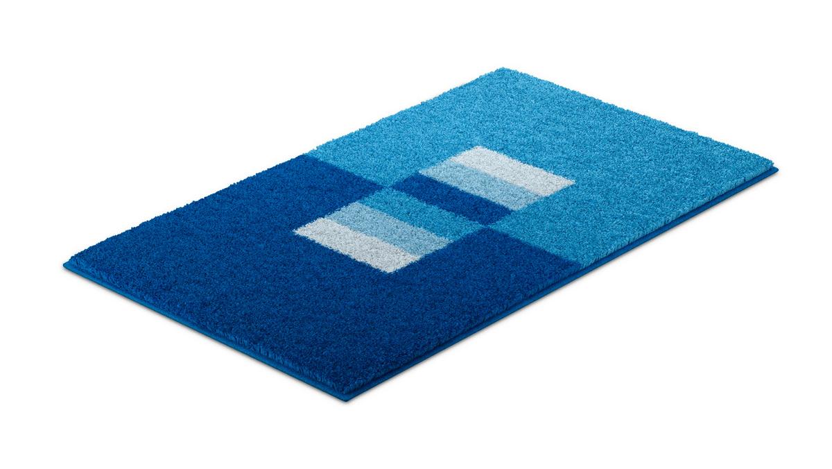 Badematte Flash - Blau, Basics, Textil (65/115cm) - Grund
