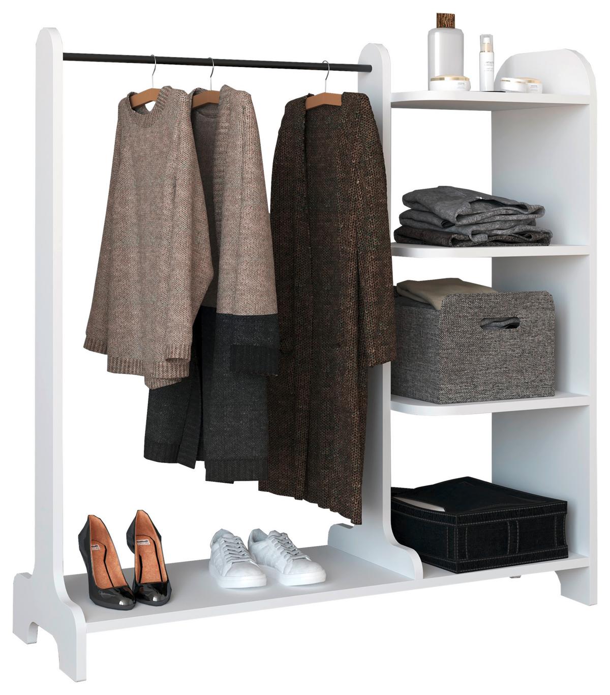 Garderobe Lempu Weiß - Weiß, MODERN, Holzwerkstoff (106/110/35cm) - MID.YOU