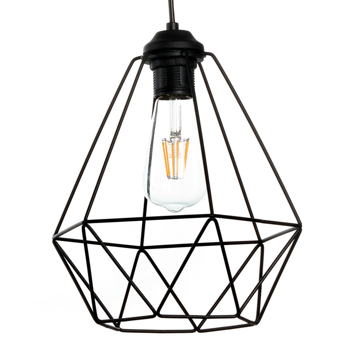 Hängeleuchte 5016/2g - Hellbraun/Schwarz, Basics, Holz/Metall (60/24/90cm)