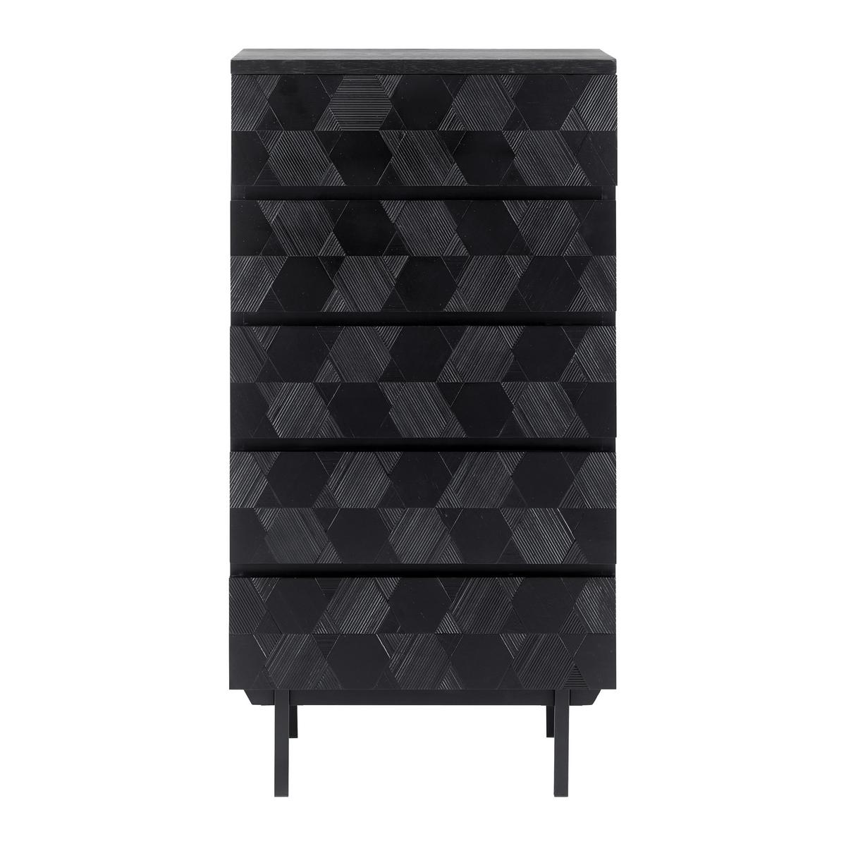 Komoda ROMA - černá, Moderní, kov/dřevo (54/103/39cm) - Bessagi Home