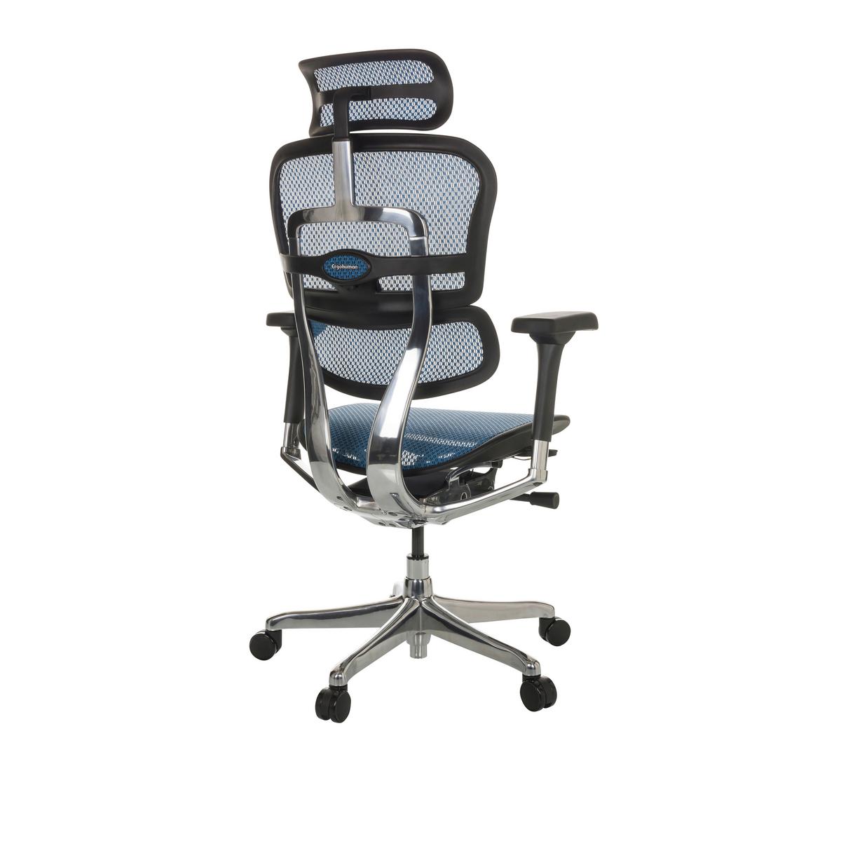 Drehstuhl Ergohuman I - Blau/Silberfarben, Basics, Kunststoff/Textil (69/119-144/65cm) - MID.YOU