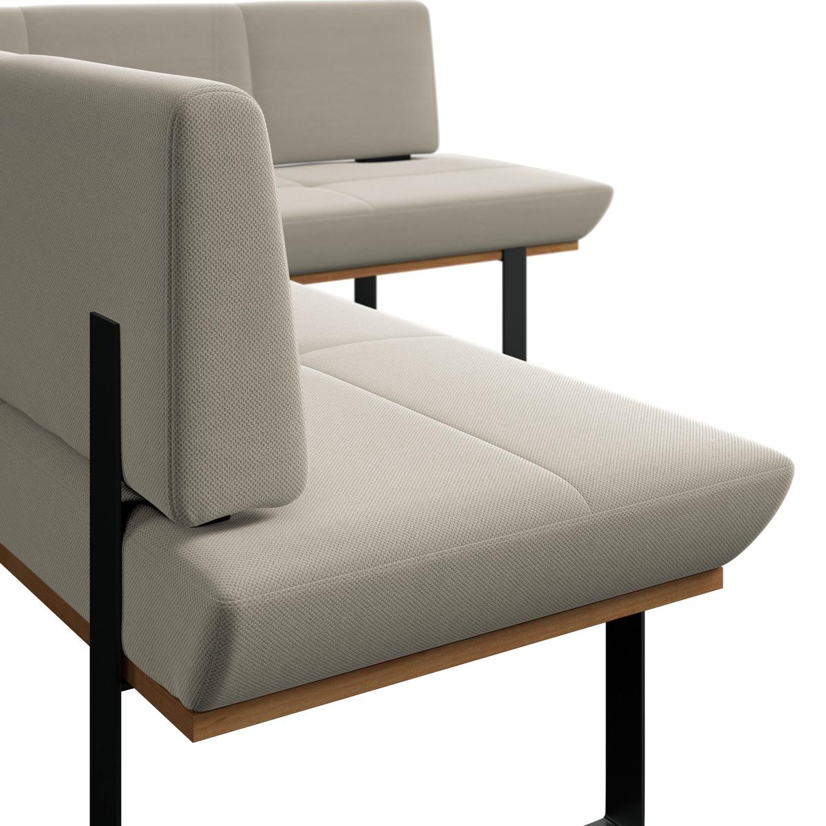 Eckbank Tristan Webstoff beige, S:245x175cm - Beige/Schwarz, MODERN, Holz/Textil (245/175cm) - James Wood