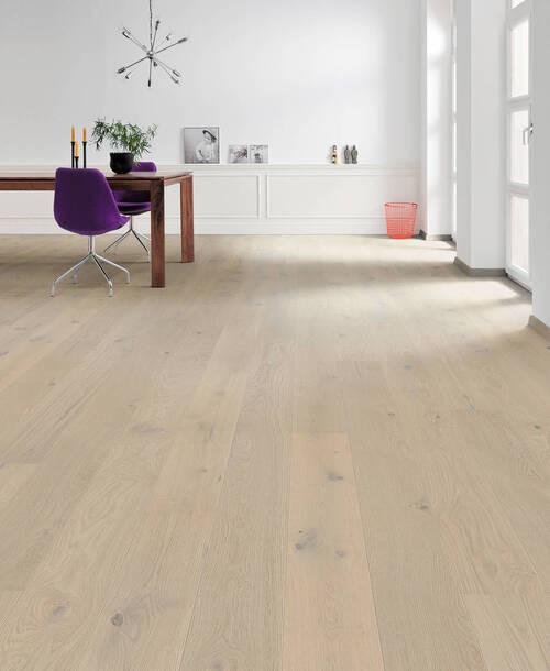 Parkettboden Eiche Hellgrau Landhausdiele Stärke 12mm - Hellgrau, Basics, Holzwerkstoff (18/220cm) - Living by HARO