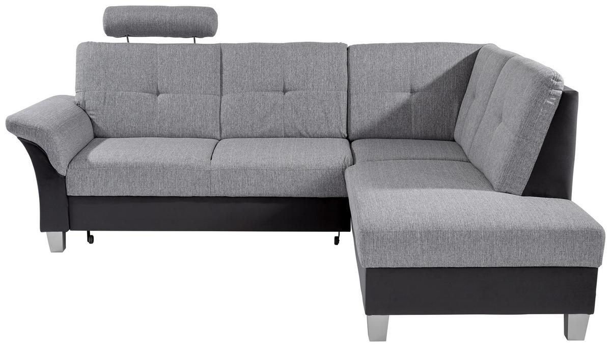 Sarokkanapé Portland - világosszürke/grafitszürke, Konventionell, textil (245/196cm) - Ondega