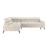 Ecksofa Volf Links New Cremefarben, S: 203x261 cm - Creme/Schwarz, Trend, Kunststoff/Textil (203/261cm)
