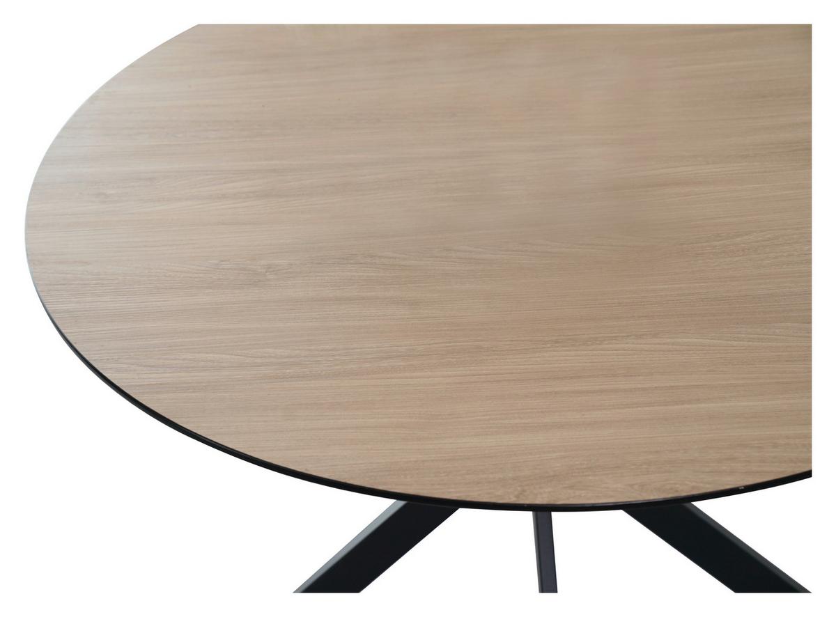 Esstisch Amar Melamin Eichefarben, B: 110 cm - Eichefarben/Schwarz, KONVENTIONELL, Holzwerkstoff/Metall (110/75/110cm) - P & B