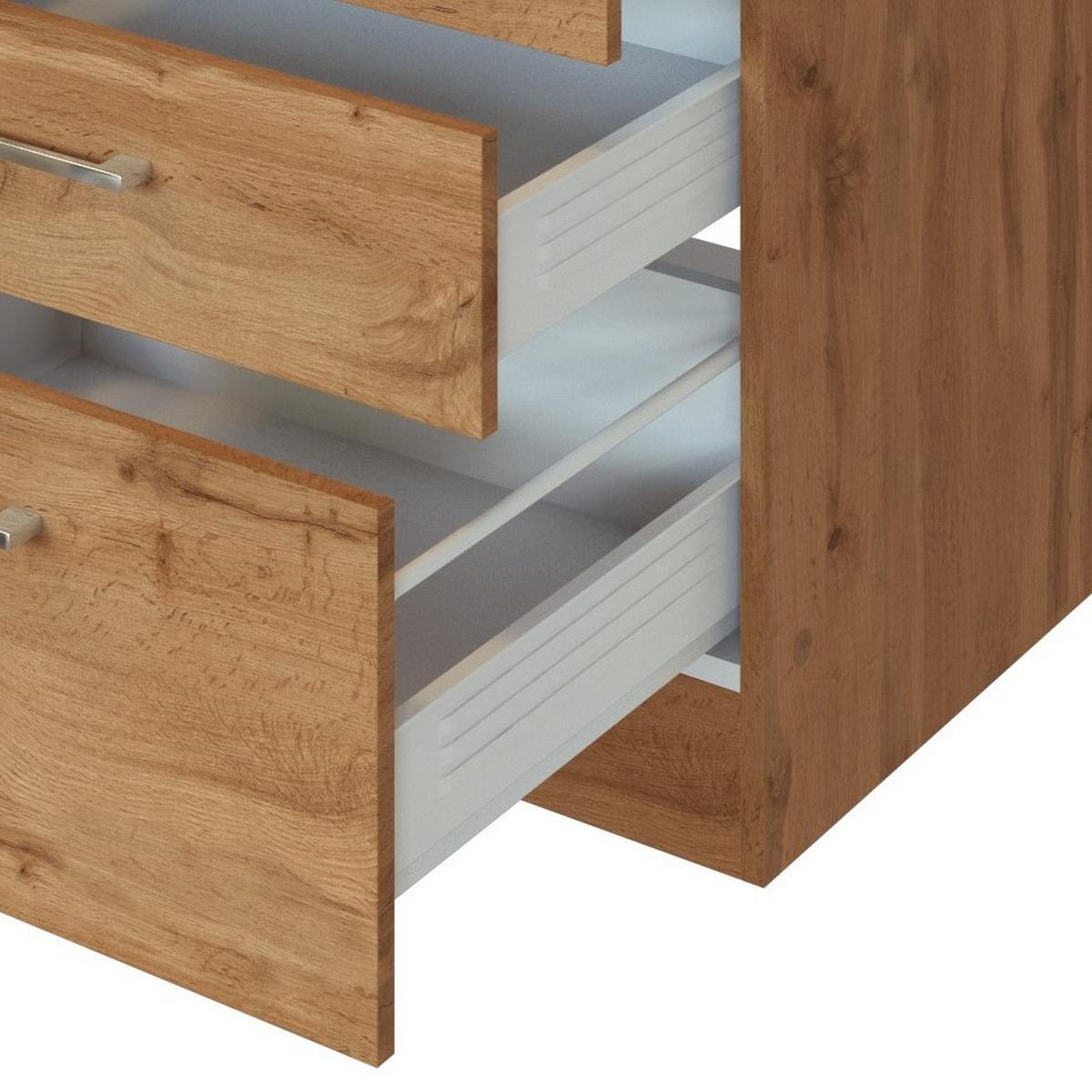 Küchenzeile Sorrento ohne Geräte B: 270 cm Eichefarben - Eichefarben/Anthrazit, MODERN, Holzwerkstoff (270/210/60cm) - Held