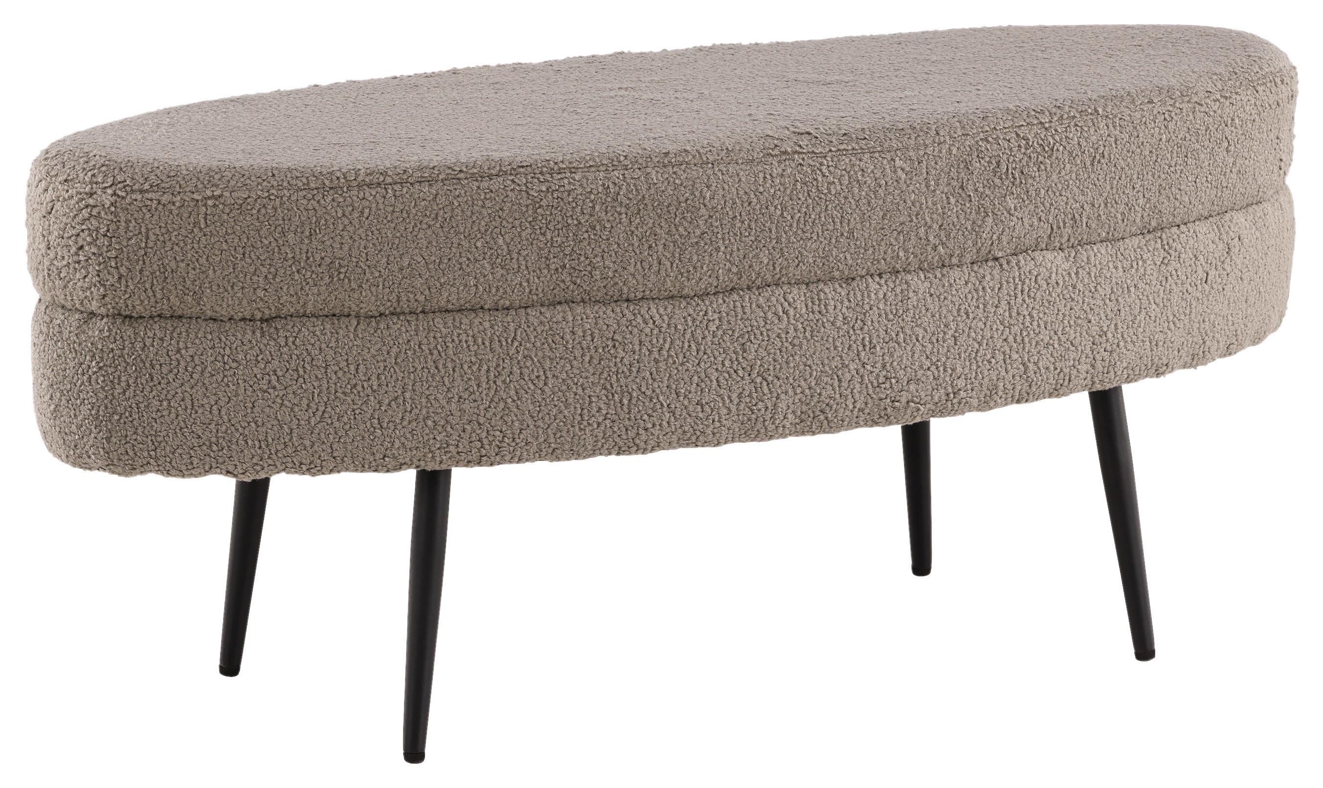 Hockerbank Otto - Greige/Schwarz, Design, Textil/Metall (100/41/40cm) - Livetastic