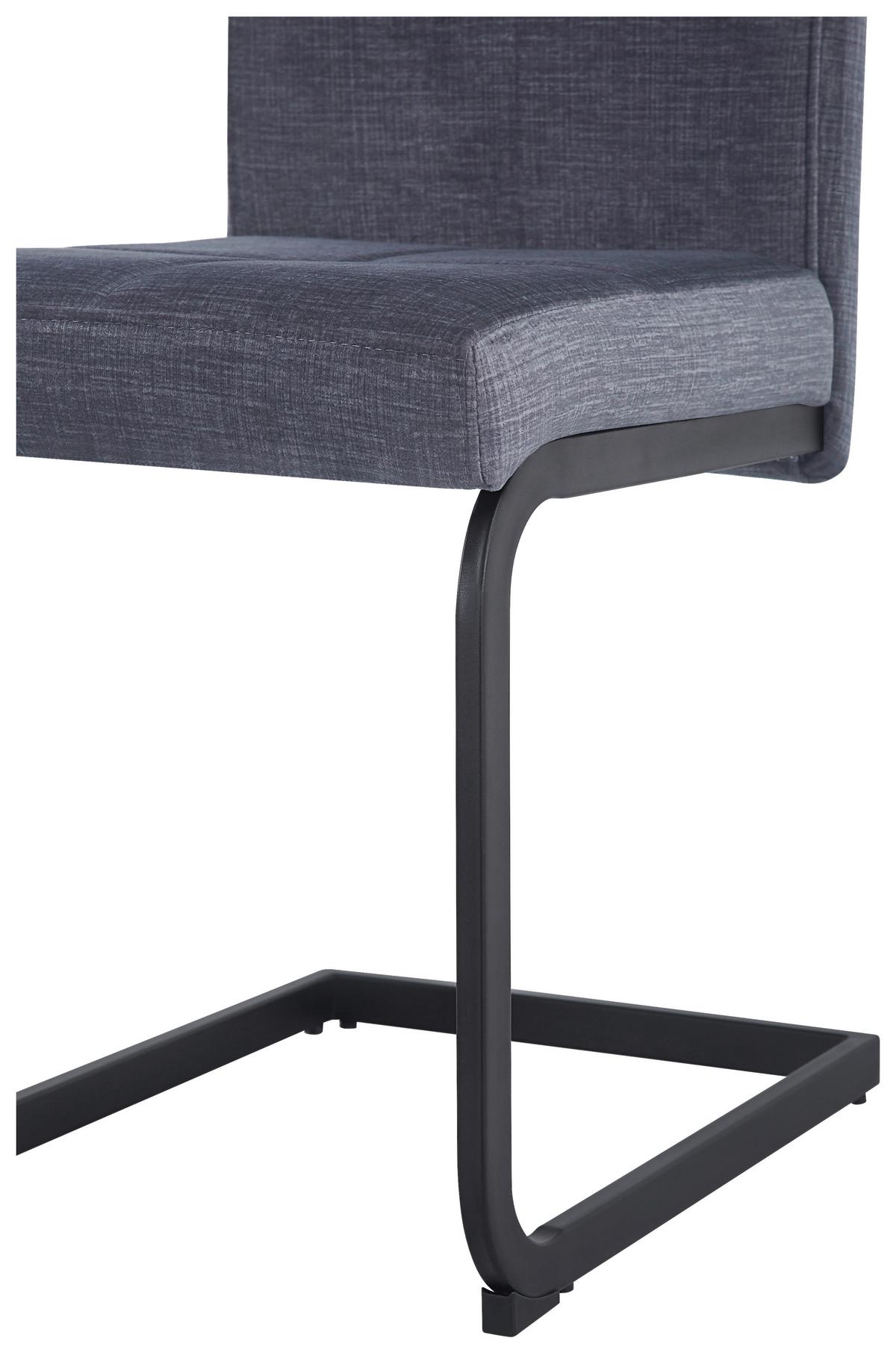 Schwingstuhl Tilos Samt Dunkelgrau, B: 41 cm - Dunkelgrau/Schwarz, KONVENTIONELL, Textil/Metall (41/98/55cm) - MID.YOU
