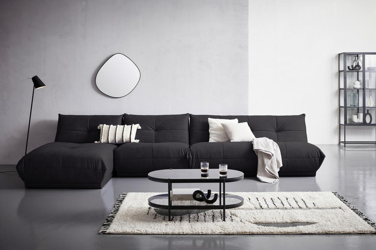Modul Sofa Giselle 4er Sofa B: 180 Cm Schwarz - Schwarz, Trend, Textil (180/80/112cm) - Livetastic